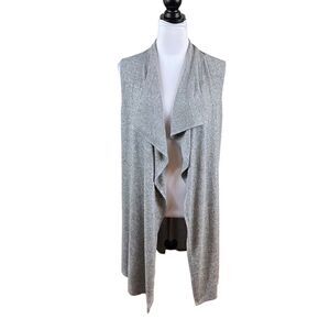 Juicy Couture Heather Gray Sleeveless Long Cardigan, Size M